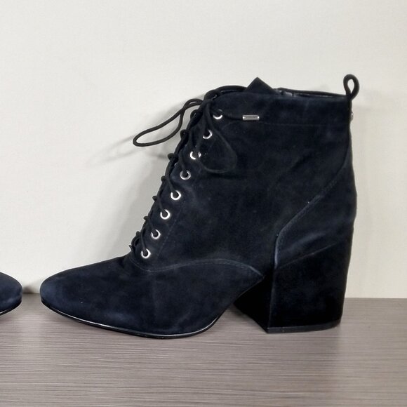 Sam Edelman Tate Lace-Up Bootie, Black Suede, Womens Size 8 M / 38 - Picture 10 of 13